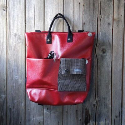 Borsa zaino Greta n°02 in PELLE RIGENERATA