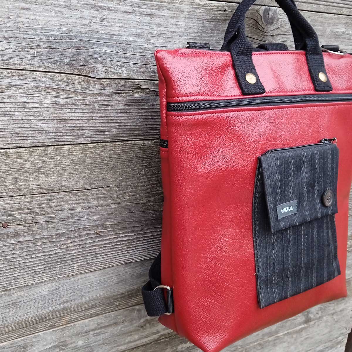 Borsa Zaino Cinno n°06 PELLE RIGENERATA Borsa Zaino Cinno n°06 PELLE RIGENERATA - immagine 15